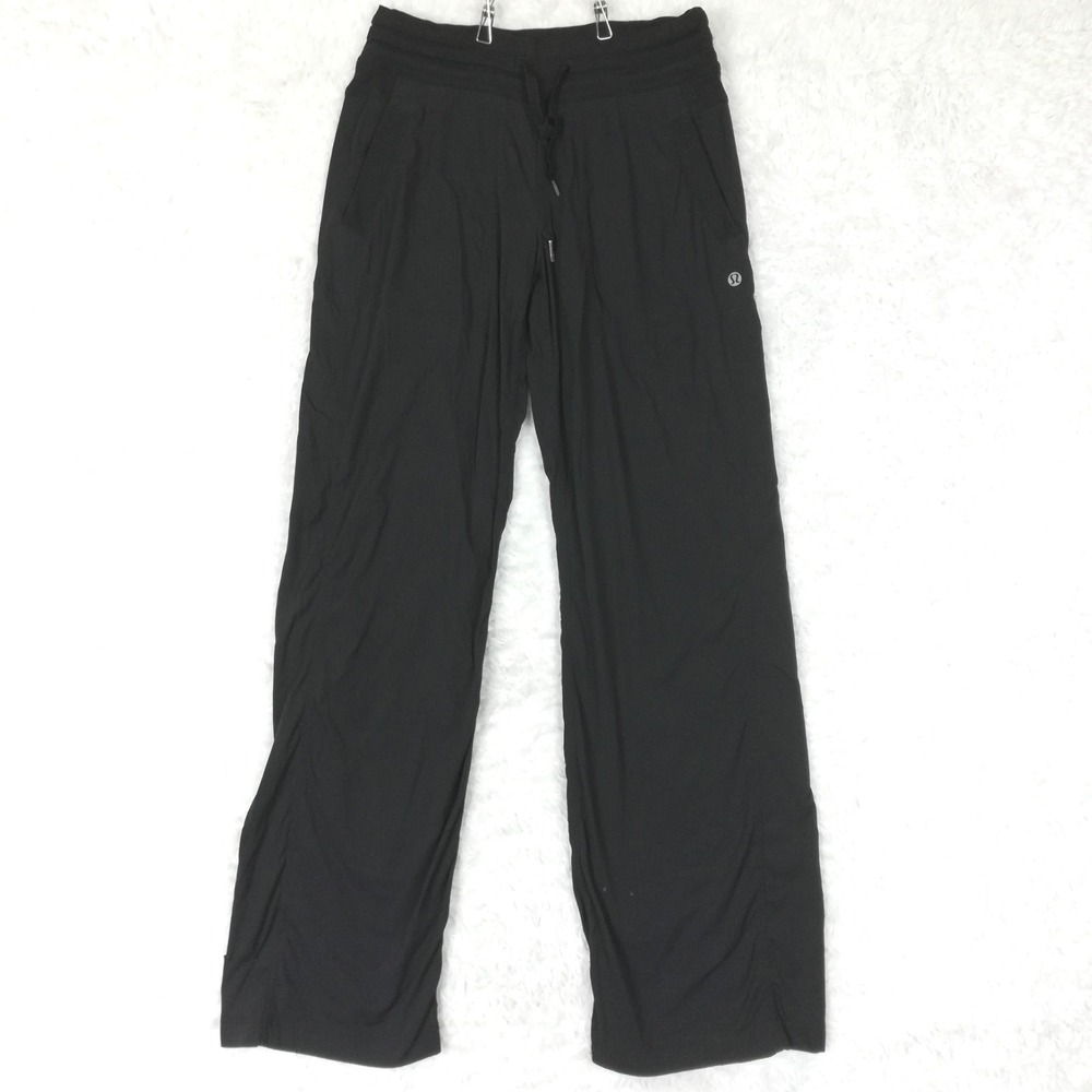 Lululemon Womens Pants Dance Studio Black Mid Rise Regular Athletic Straight 4